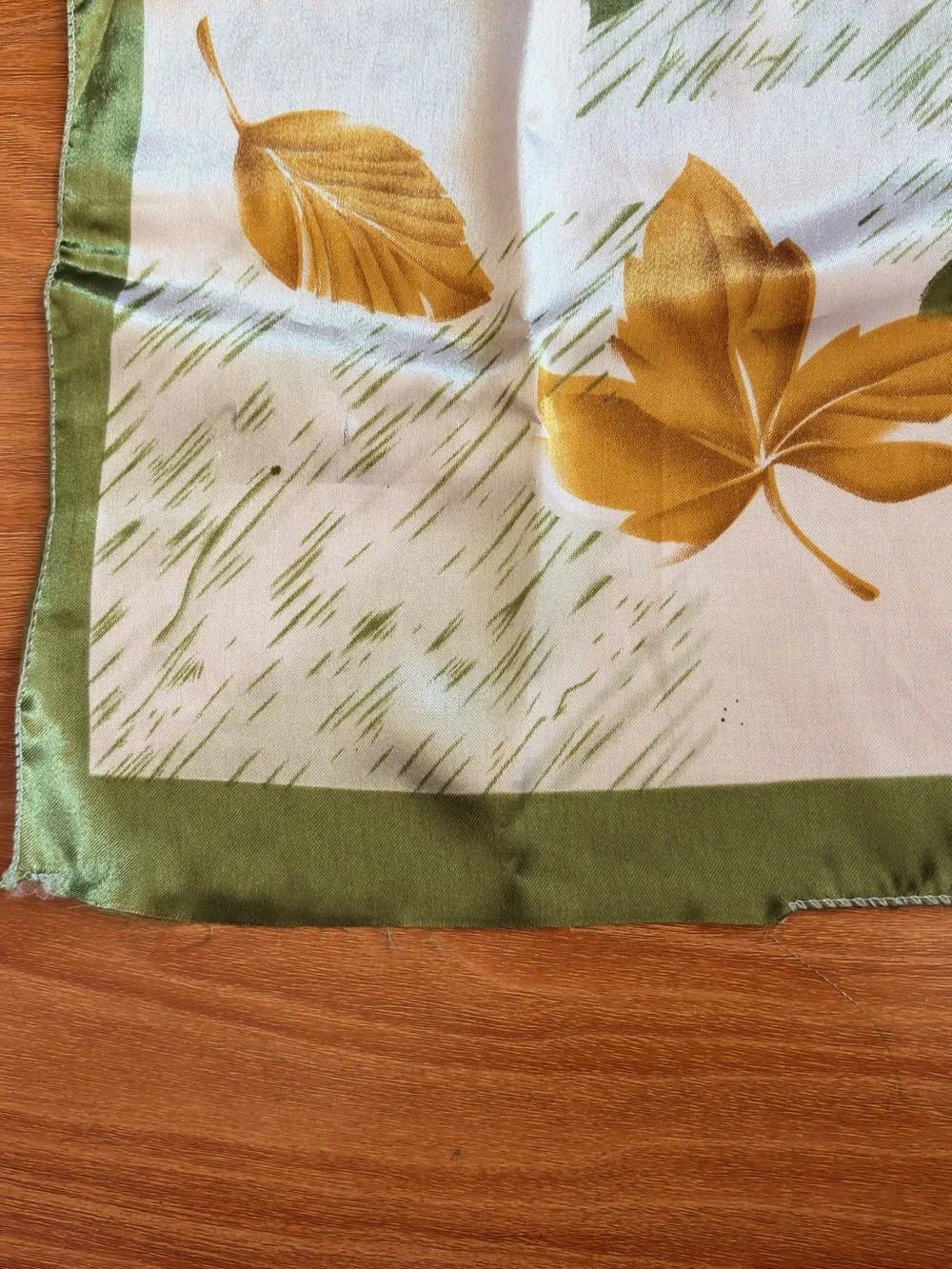 New Square Leaves Pattern Satin Scarf-20”